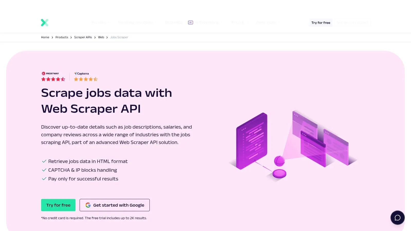 Oxylabs, Jobs Scraper via Web Scraper API