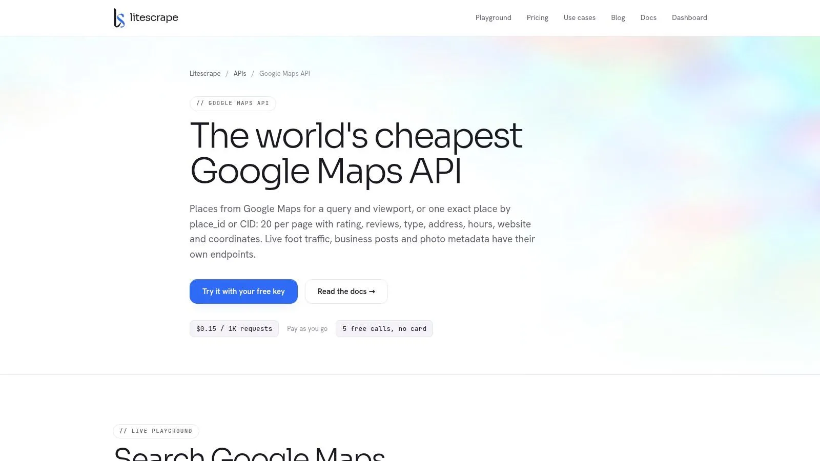 Litescrape, Google Maps Popular Times API