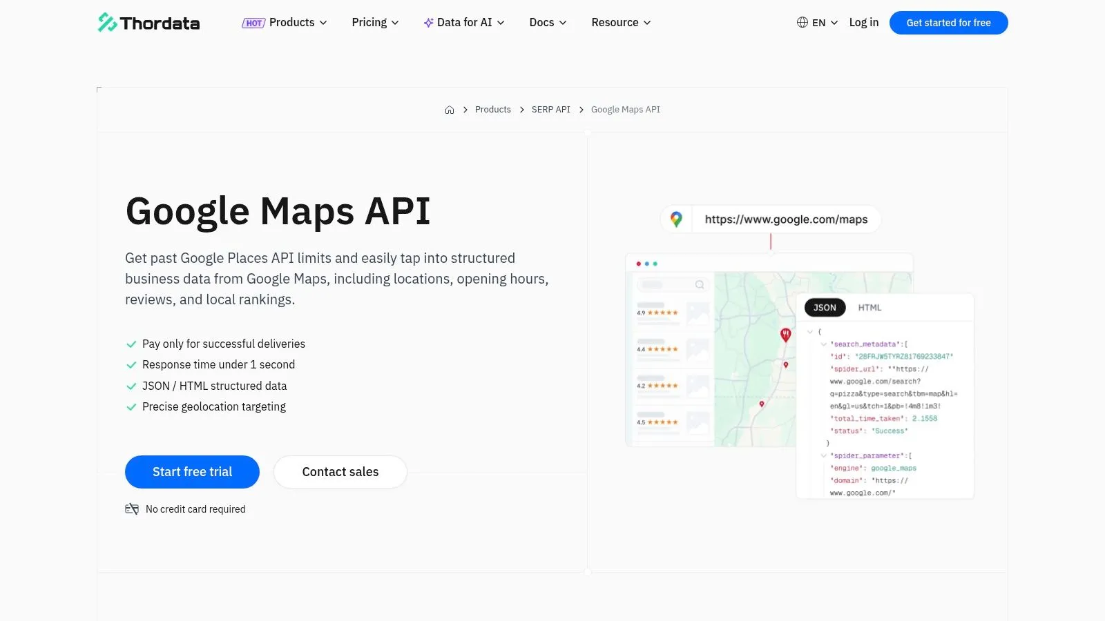 Thordata, Google Maps Scraper API